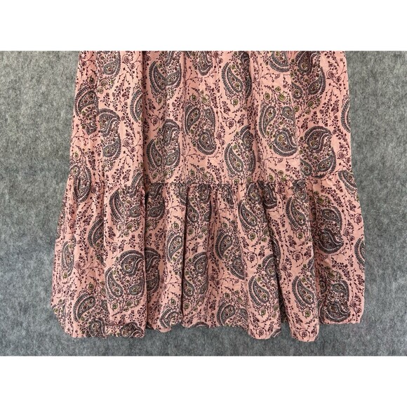 Universal Thread XS Floral Puff Short Sleeve V-Neck MIDI Dress Pink Boho - Picture 3 of 8